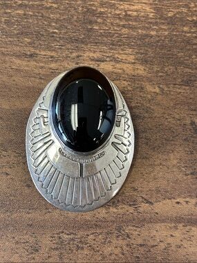 Douglas Etsitty signed native sterling brooch